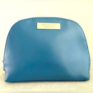 FERRAGAMO Parfums Blue Cosmetic Pouch Travel Makeup Bag Gancini Zip